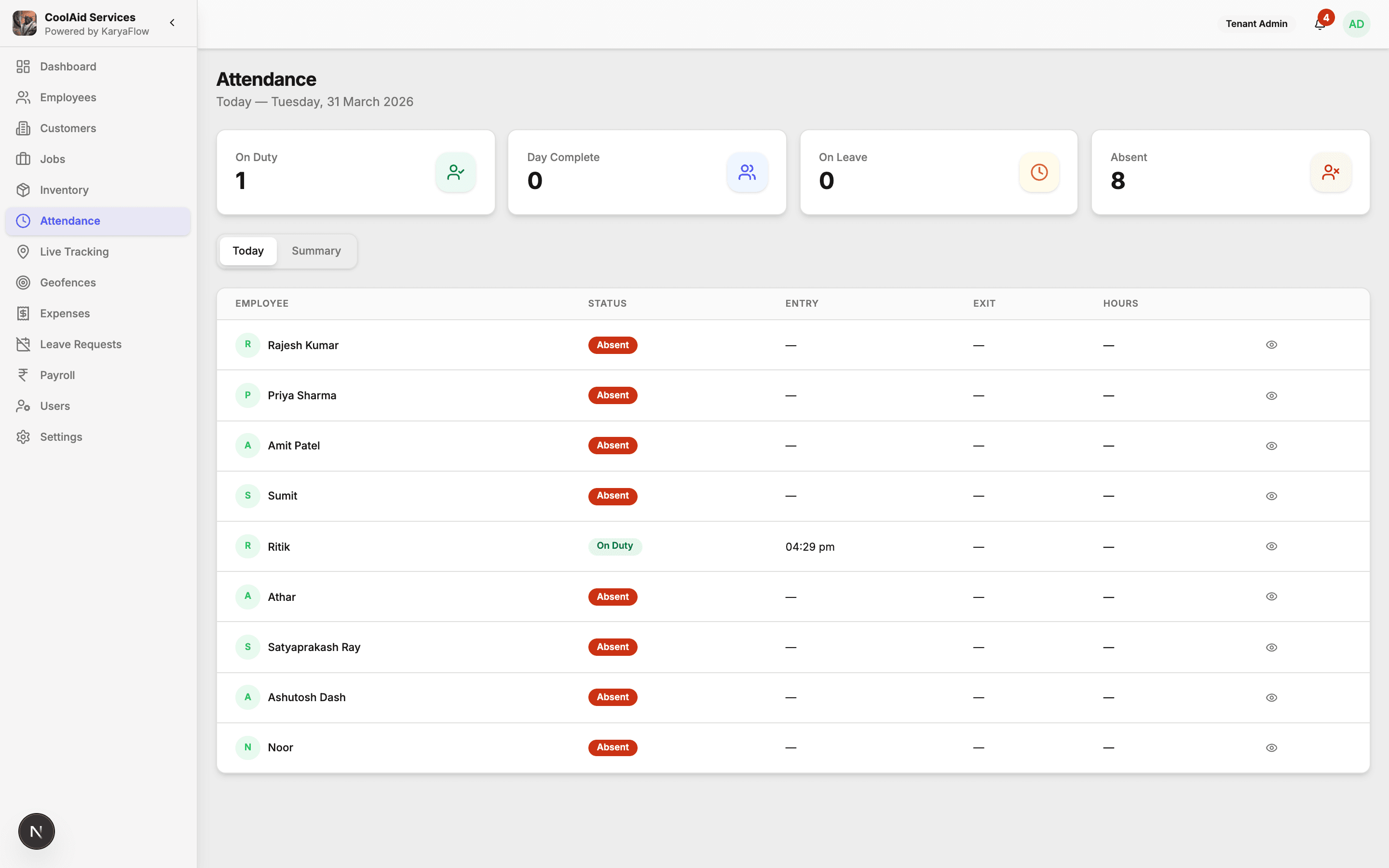 Attendance Dashboard