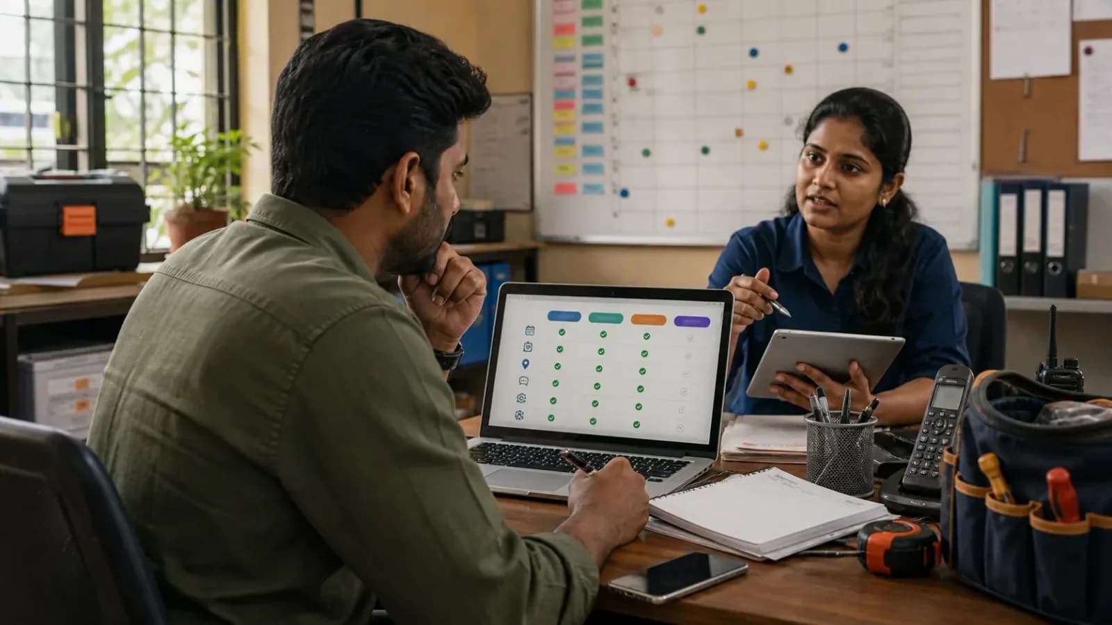 Field service management software buyer checklist on a modern operations dashboard