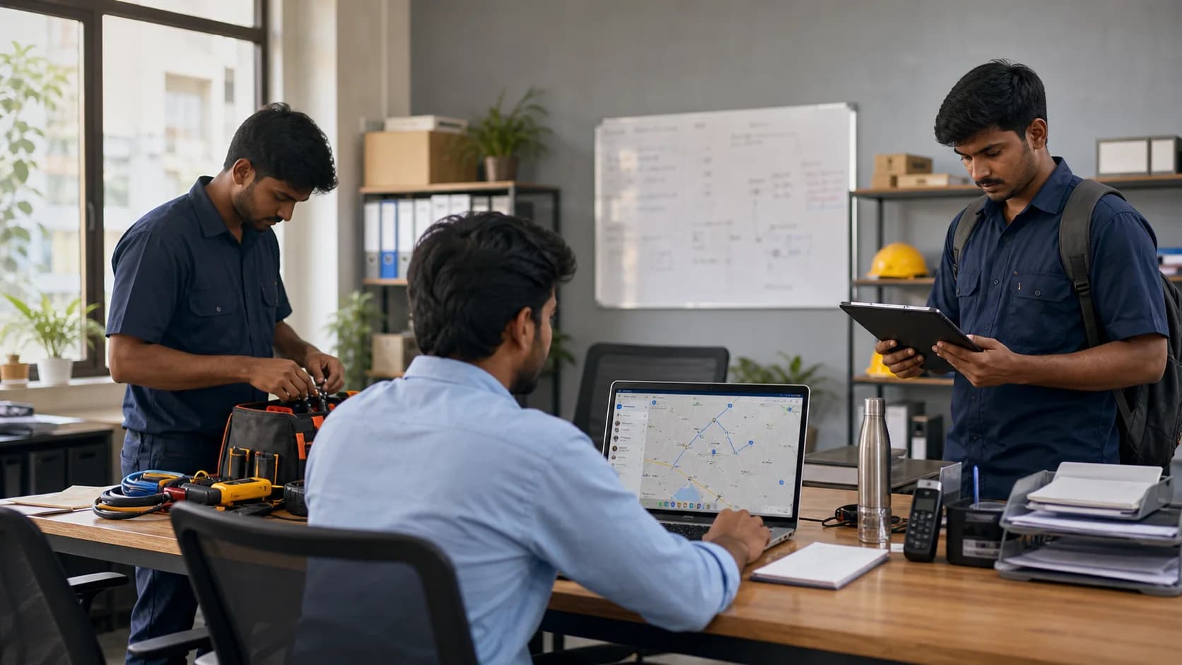Field service operations dashboard for Indian service businesses