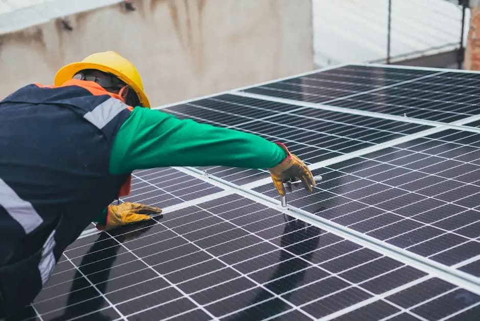 Solar-powered HVAC system installation requiring specialized preventive maintenance software